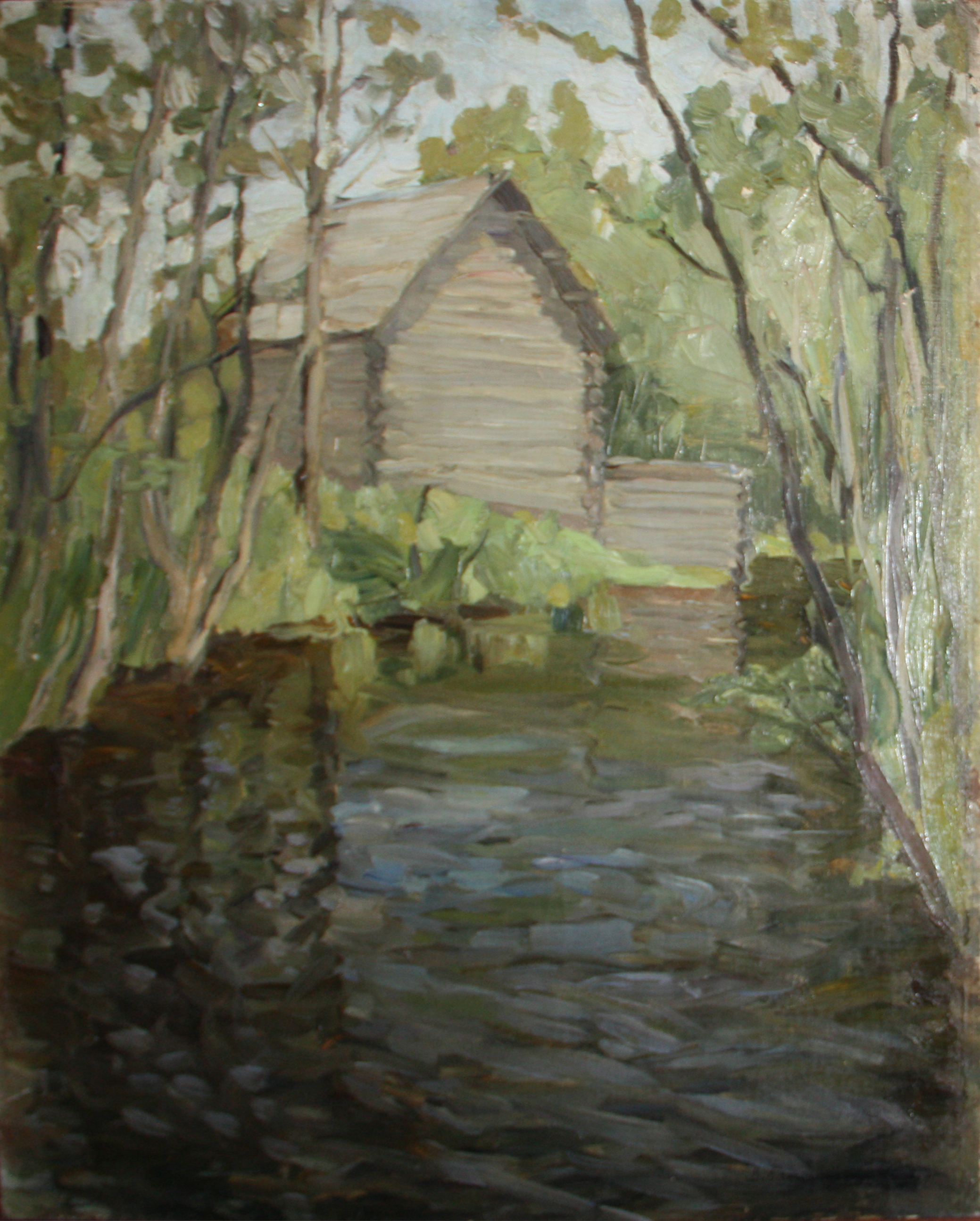 Весна. Мельница в лесу