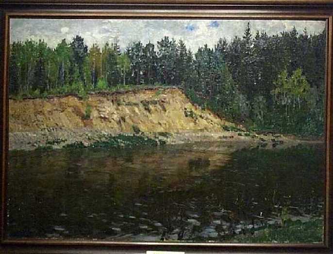 Река. Обрывистый берег