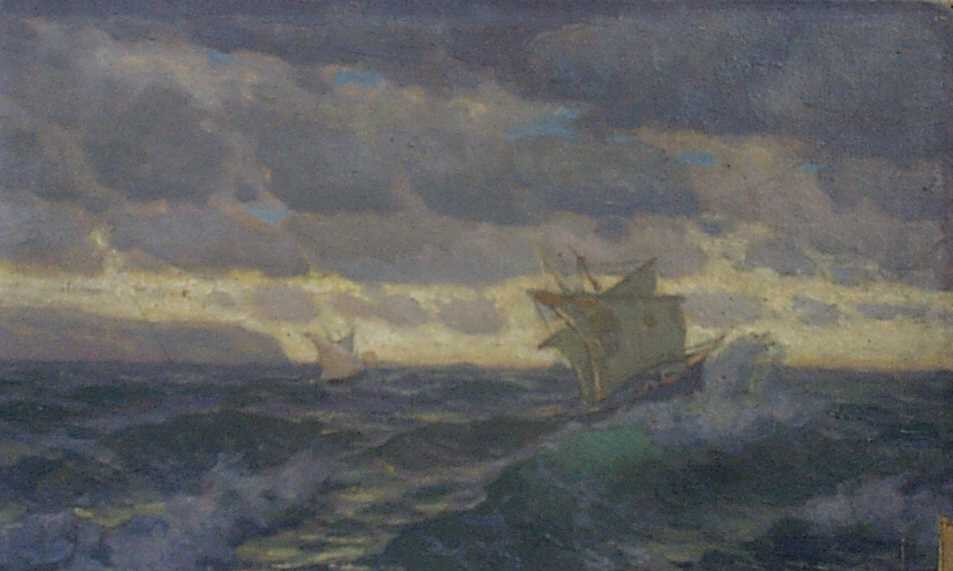 Парусник в бурном море