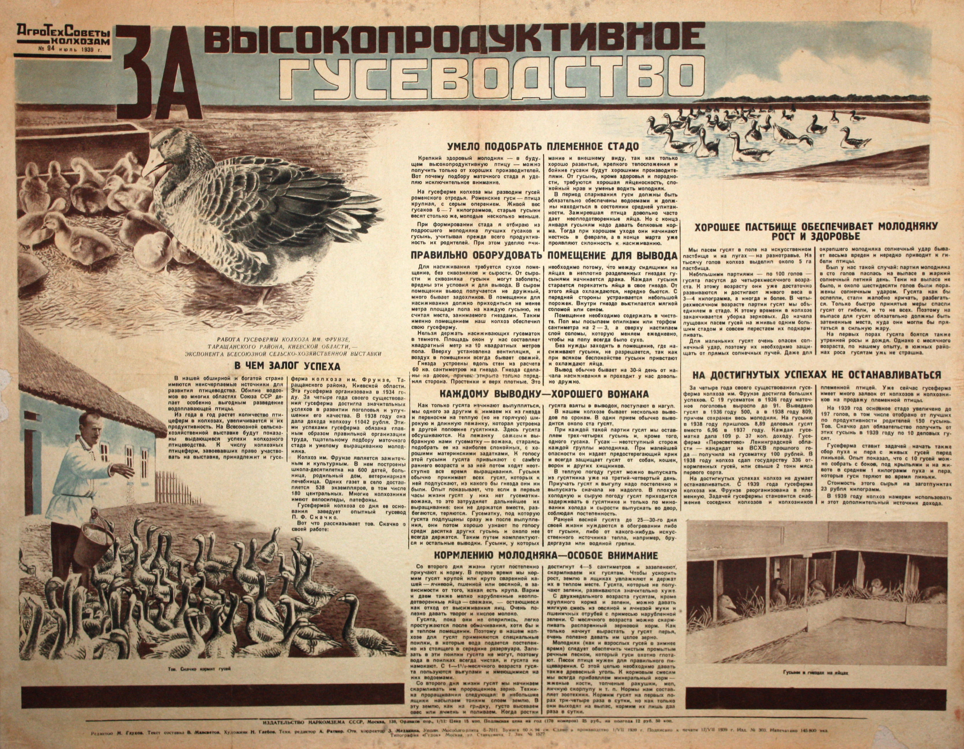 За высокопродуктивное гусеводство. № 94, июль.