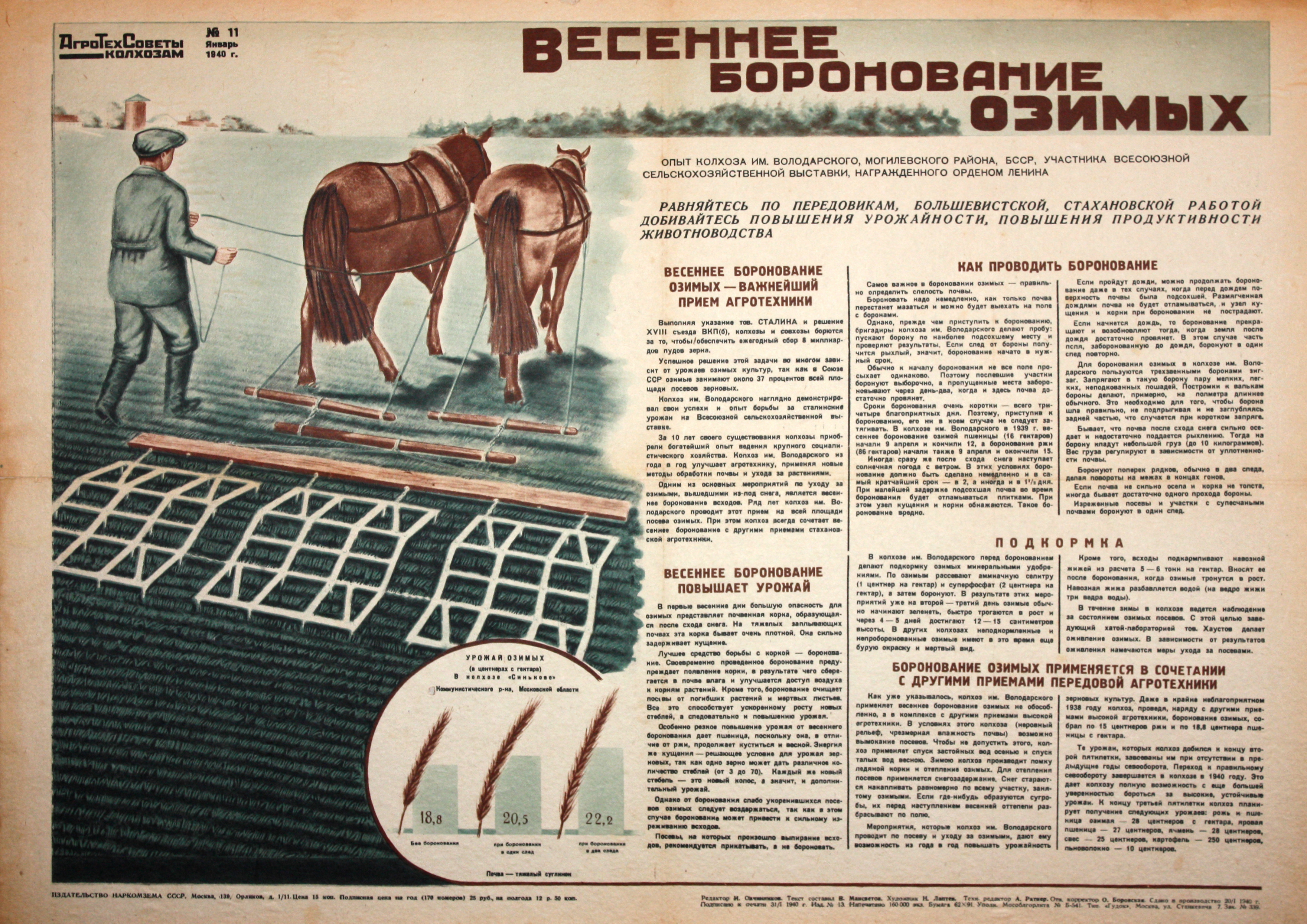 Весеннее боронование озимых. № 11 янв.