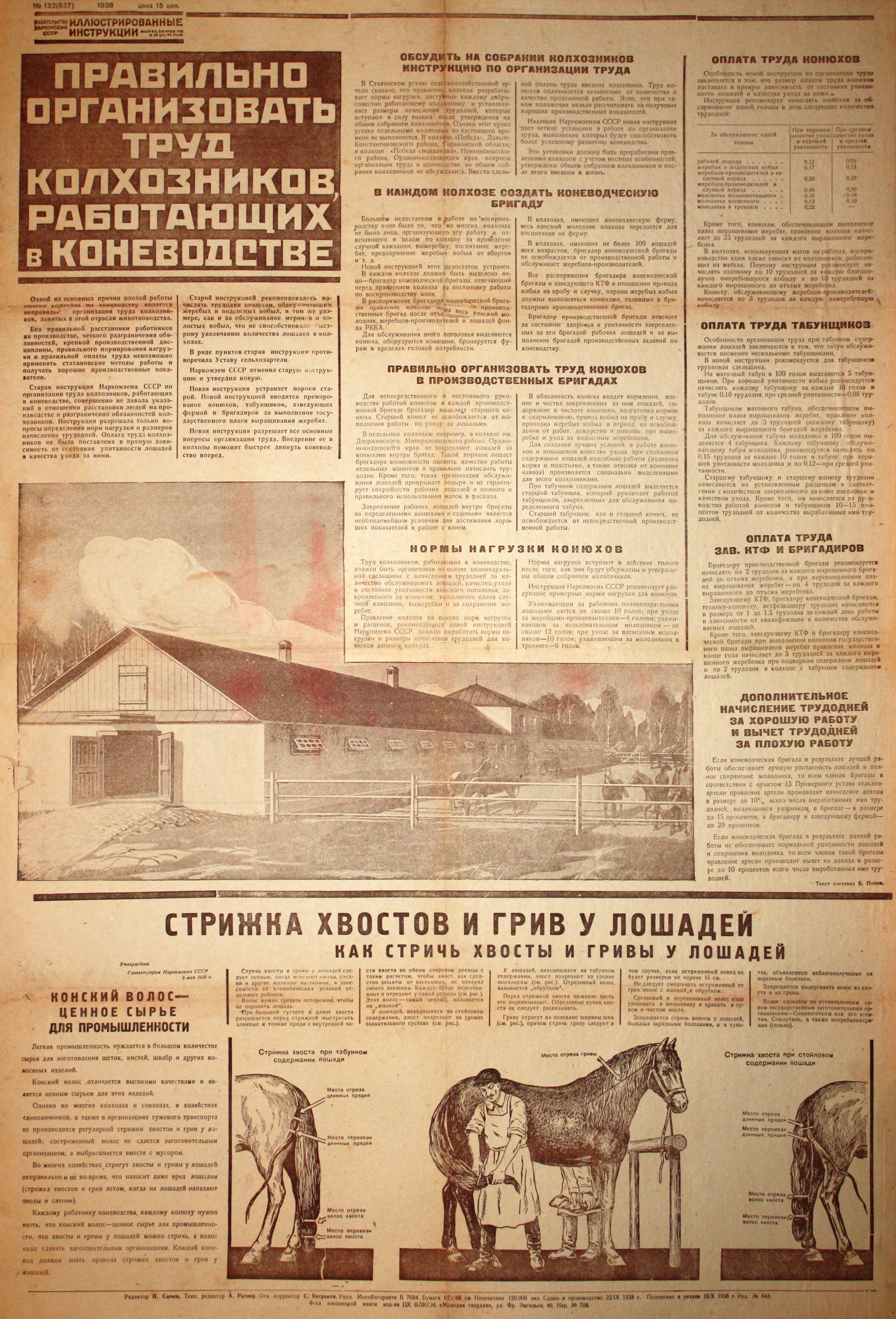 Правильно организовать труд колхозников, работающих в коневодстве. № 132(637).