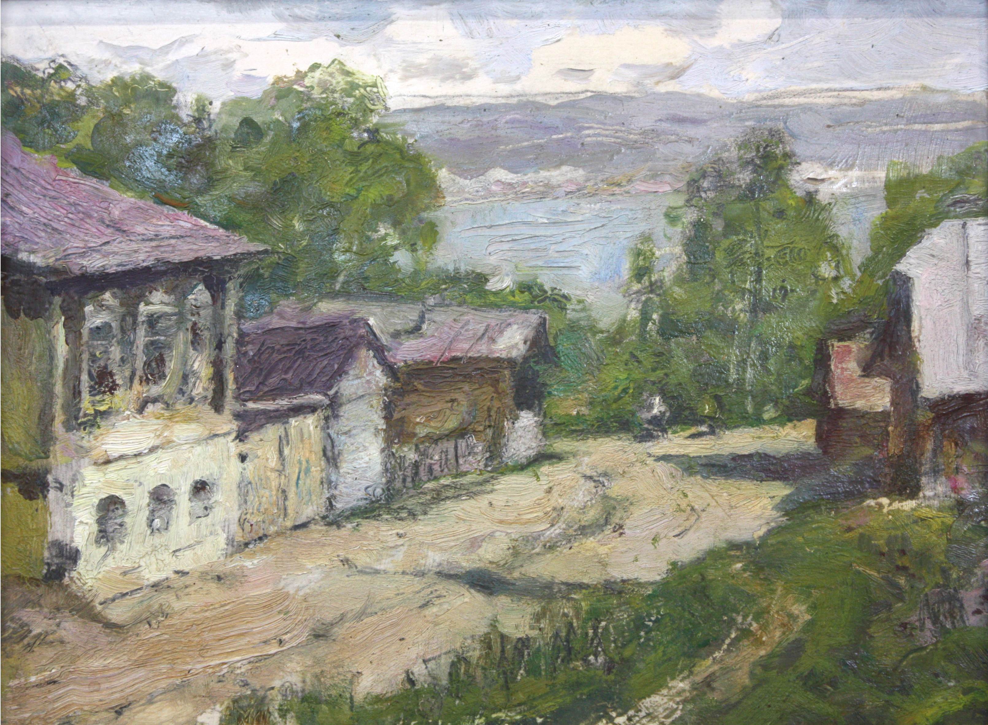 Картина. Улица в Плесе.