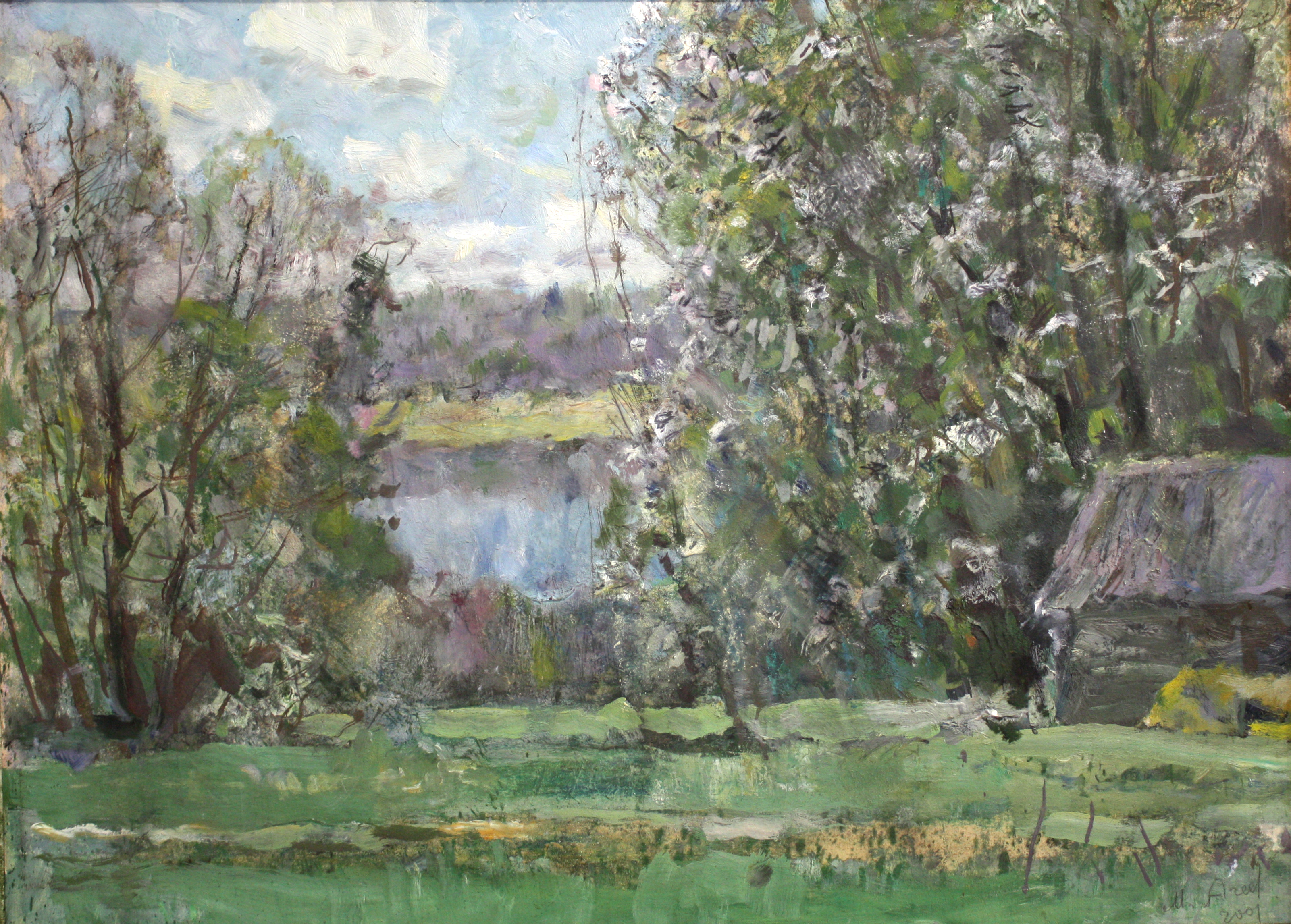 Картина. Черемуха цветет.