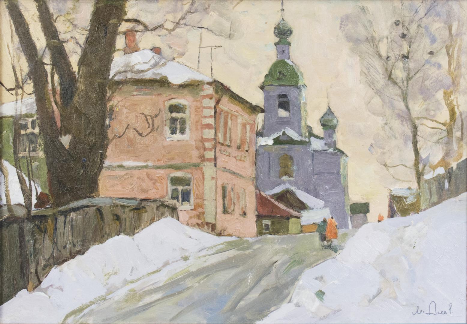 Картина. Зимний день в Плесе.