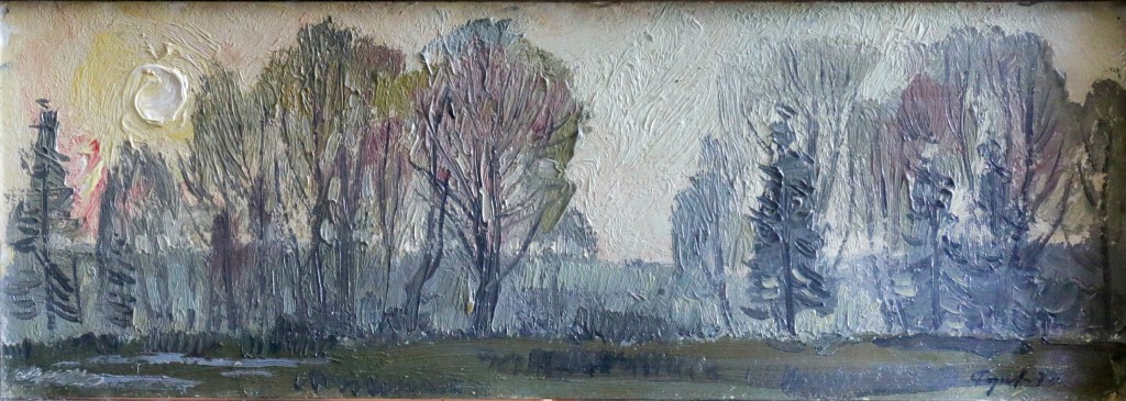 В. В. Родионов. Закат. 1978, картон, масло, 16х50 .jpg В. В. Родионов. Закат. 1978, картон, масло, 16х50 .jpg