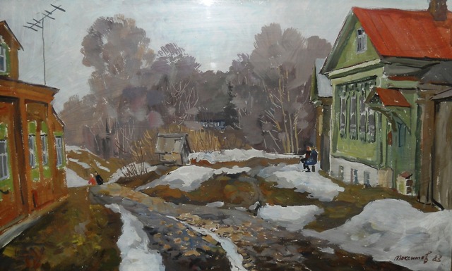 Максимов Г.Г. Плес. Переулок Залом весной. 1983, к.м. art-36.jpg