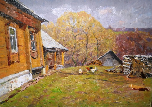 Агеев М.С. Сельский дворик. 1980, х.м. art-07.jpg