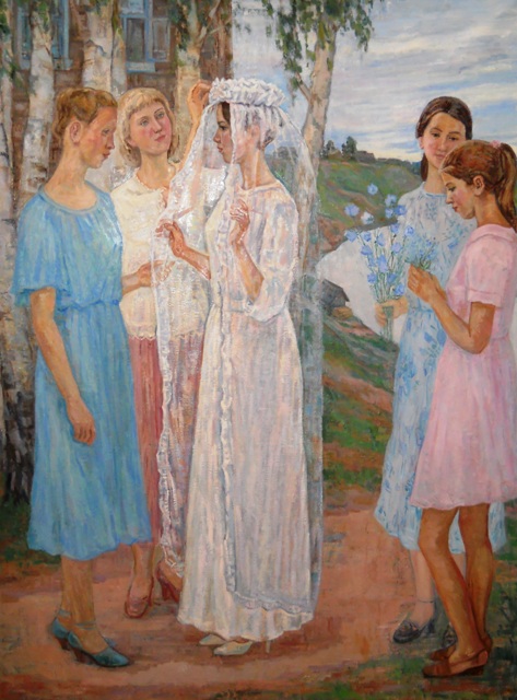 Переверзева А.К. Невеста с подругами. 1980, х.м. art-38.jpg