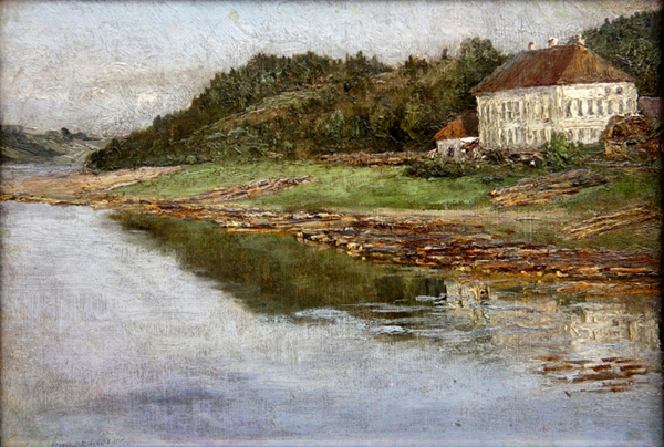 Кувшинникова Софья Петровна «Плёс» 1995 г., холст на картоне, масло, 17,5х26 stat-37-01.jpg