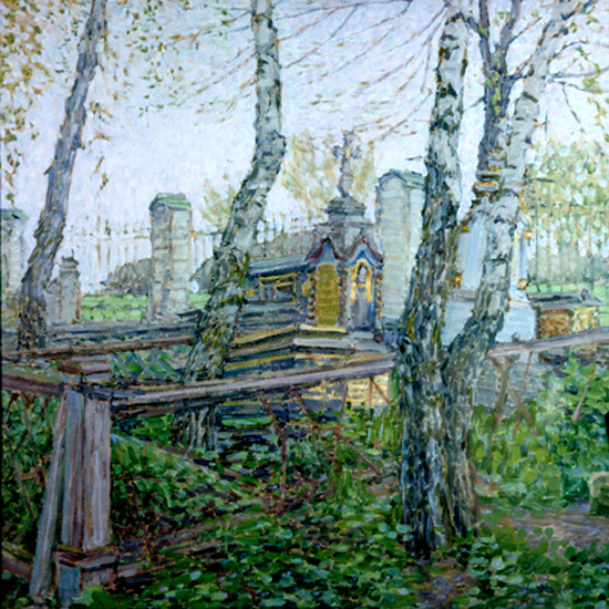 Н.В. Мещерин «Могила Майкова», картон, масло, 65х65, 1906 год stat-38-01.jpg