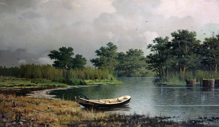 Судковский Р.Г. «Берег реки. Лодка» . х.,м., 1881 год Плесский музей-заповедник stat-41-01.jpg